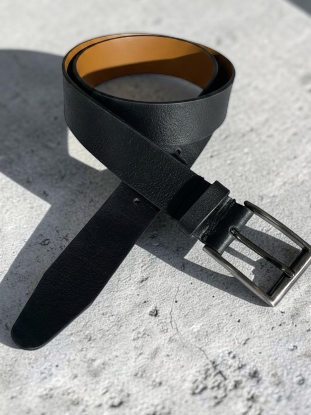 Horween Leather Belt By Johnston & Murphy USA Italy Black Silver Sz 32 Limited